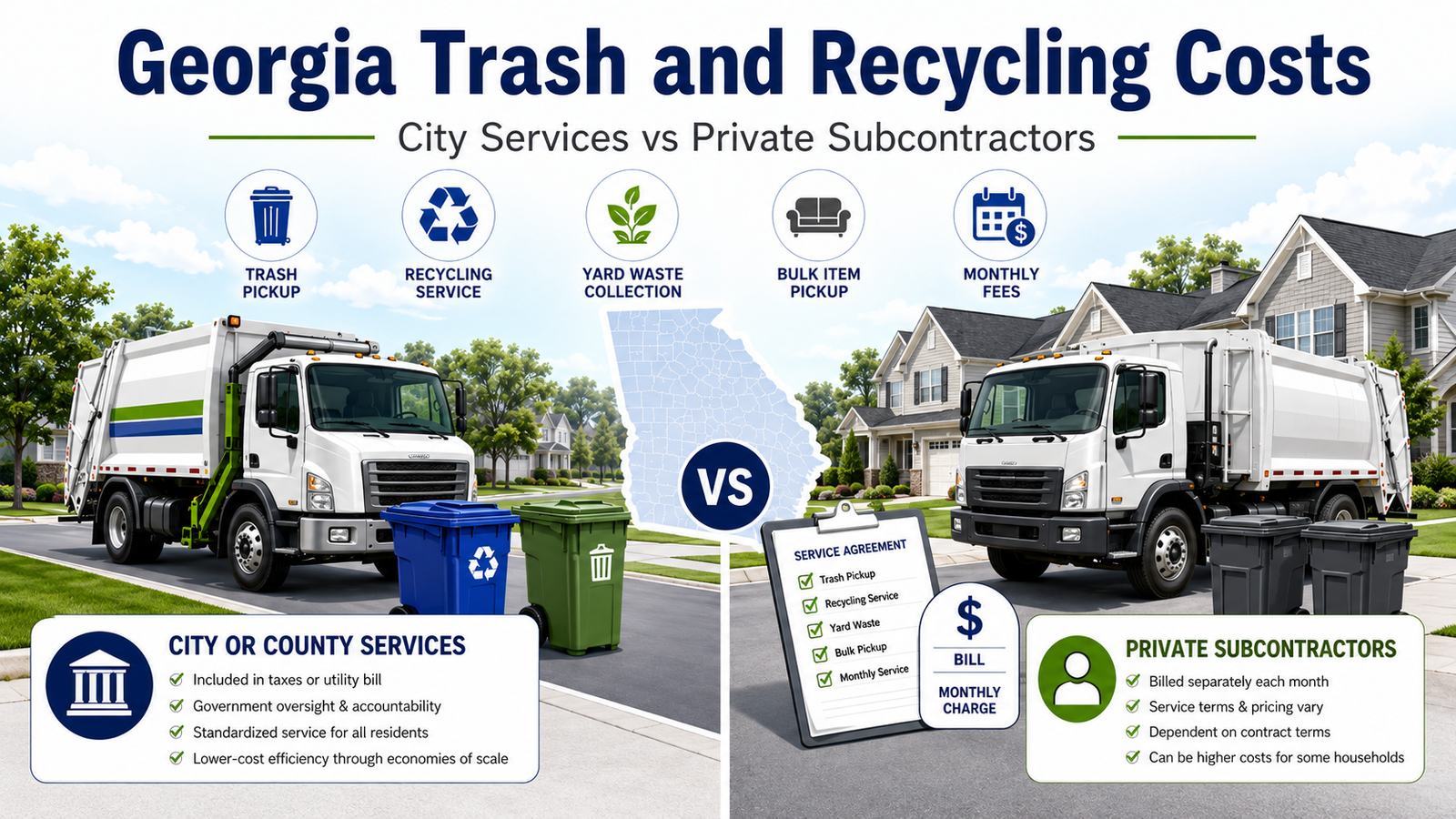 Georgia trash and recycling costs