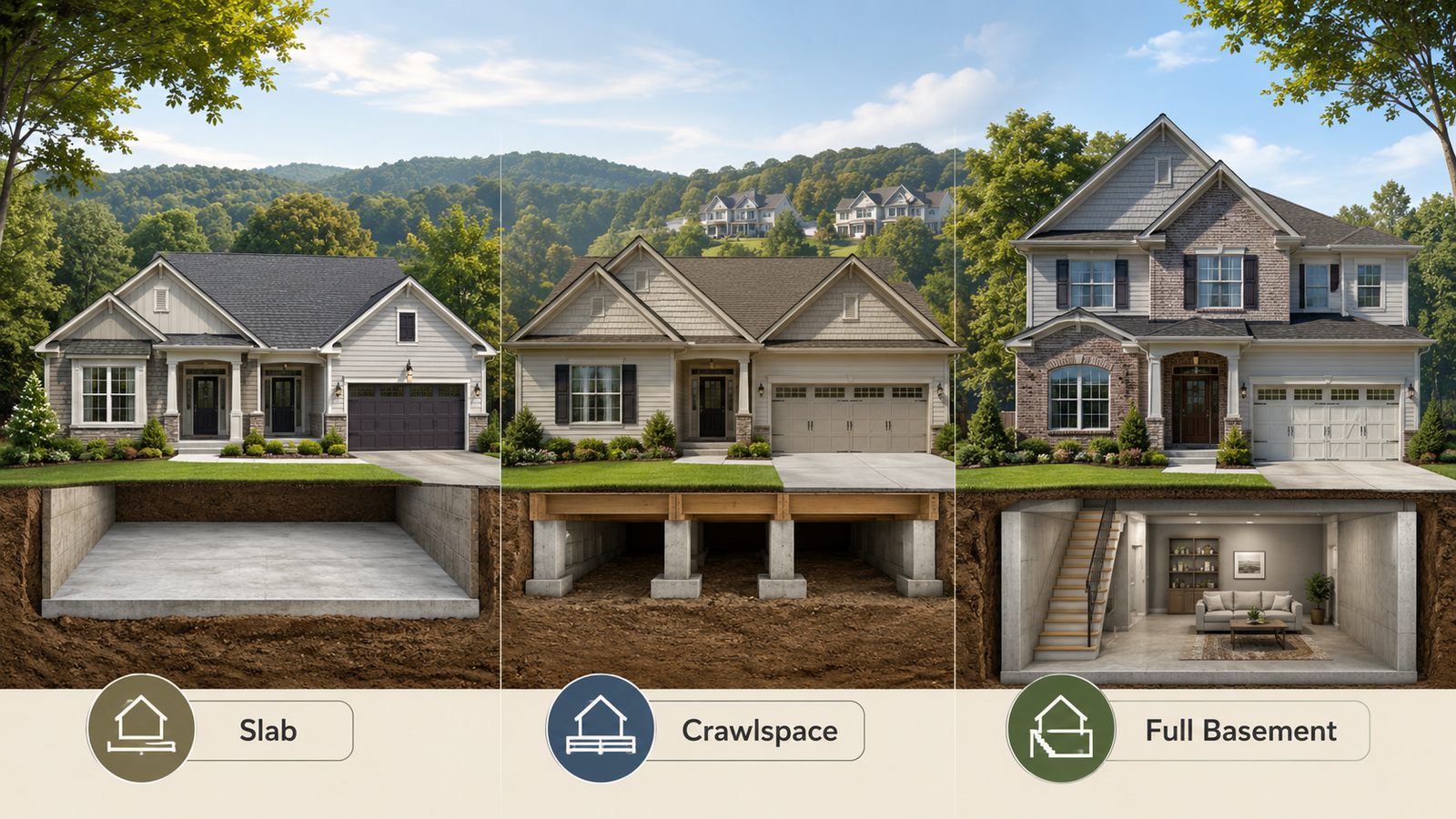 Slab vs Crawlspace vs Full Basement